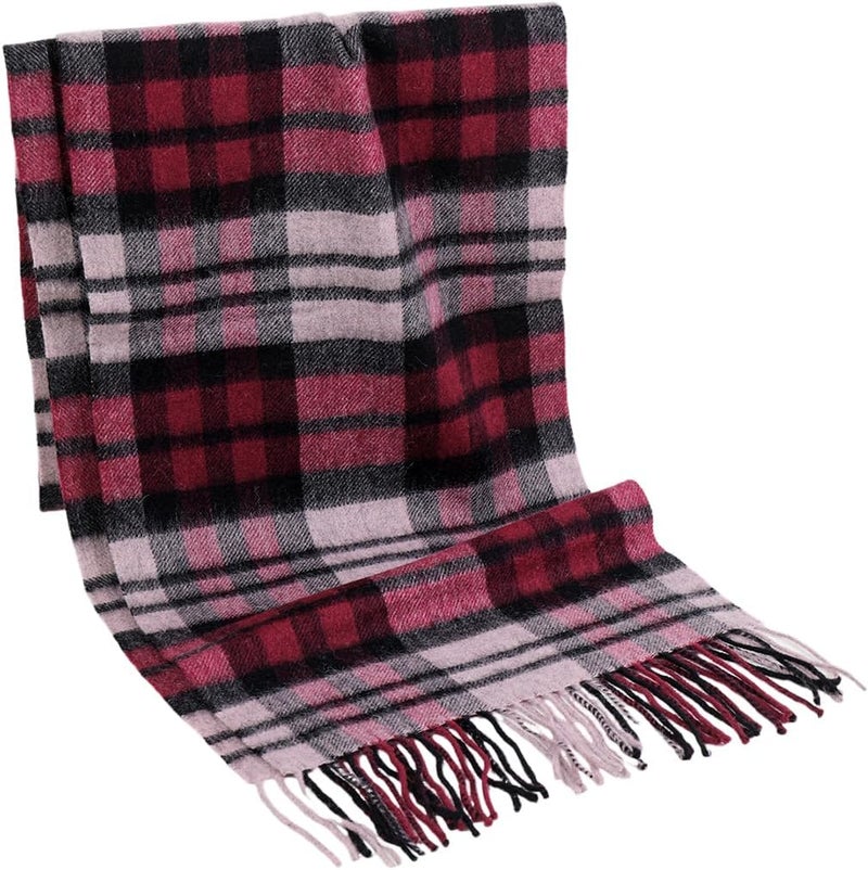 SKNSOFT Winter Wool Plaid Scarf for Men,Women Fashion Tartan Wrap Checkered Scarves - Image 2